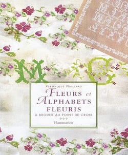 Fleurs et alphabets fleuris - a broder au point de croix - illustrations, couleur