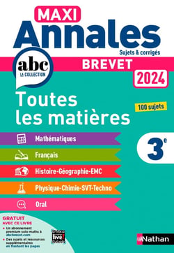 Maxi annales ABC du brevet : toutes les matières - 3e (édition 2024)