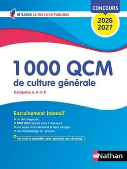 1000 QCM de culture générale - Catégories A, B et C (édition 2026/2027)