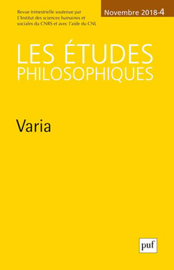 Revue Les études philosophiques n.4 : Condillac après 1746 (édition 2018)