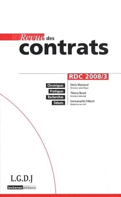Revue des contrats t.3 (édition 2008)