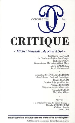 Revue Critique n.749 : Michel Foucault : de Kant à Soi !