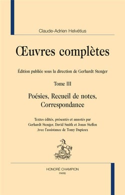 Oeuvres complètes Tome 3 - poésies, recueil de notes, correspondance