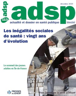 Revue adsp : revue ADSP : les inégalités sociales de santé : vingt ans d'évolution