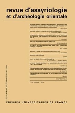 REVUE D'ASSYRIOLOGIE ET D'ARCHEOLOGIE ORIENTALE n.108