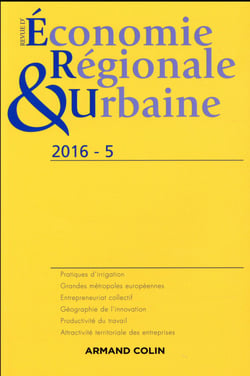 Revue d'économie régionale et urbaine n° 5/2016