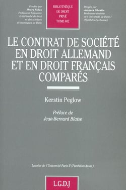 Le contrat de societe en droit allemand et en droit francais compares - vol402