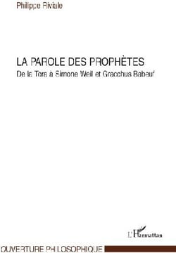 Parole des prophêtes - de la Tora à Simone Weil et Gracchus Babeuf
