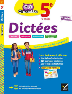 Chouette entraînement Tome 9 : dictées - 5e - cahier d'entraînement en orthographe