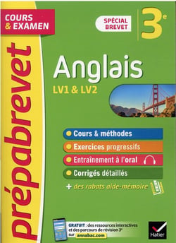 Prépabrevet cours & examen : anglais, LV1 et LV2 - 3e - brevet 2022