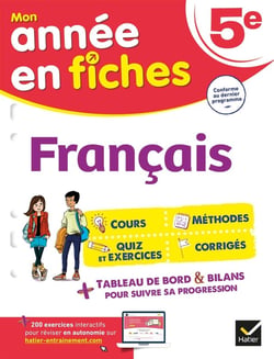Mon année en fiches : français - 5e