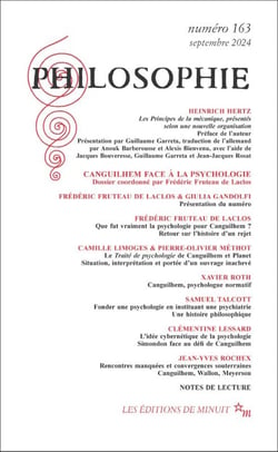 Revue Philosophie n.163 : Dossier Canguilhem face à la psychologie