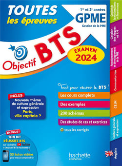 Objectif BTS GPME (1re et 2e années) - Toutes les épreuves, examen 2024