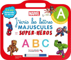 Ardoise j'écris les lettres majuscules avec mes super-héros marvel