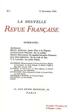 La Nouvelle Revue Française Tome 1 - fac-similé du 15 novembre 1908