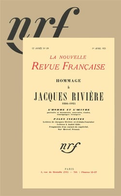 Hommage a jacques riviere - (1886-1925)