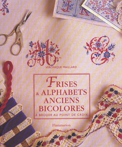 Frises et alphabets anciens bicolores - a broder au point de croix - illustrations, couleur