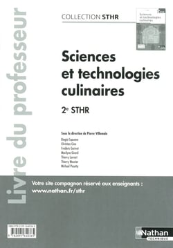 Sciences et technologies culinaires 2ème (STHR) - professeur - 2016