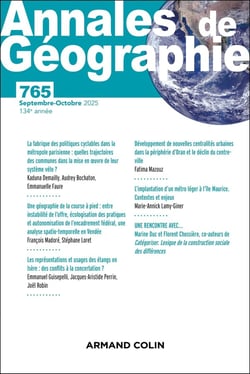 Revue Annales de géographie n.765 : Septembre-octobre 2025