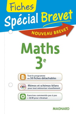 Fiches spécial brevet : maths - 3e (nouveau brevet)