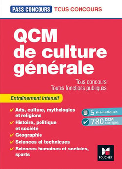 Pass'concours : QCM de culture générale - tous concours, toutes fonctions publiques - entraînement (7e édition)