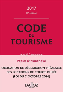 CODE DU TOURISME 2017, COMMENTE