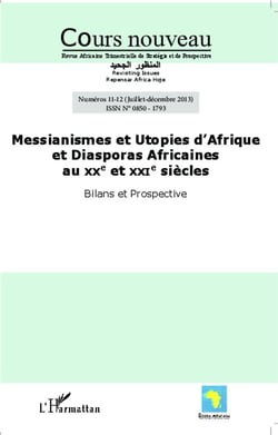 REVUE COURS NOUVEAU n.111 : messianismes et utopies d'Afrique et diasporas africaines au XXe et XXI siècles - bilans et prospective