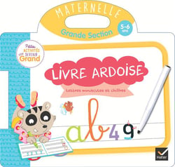 Livre ardoise - lettres minuscules et chiffres - gs - 5/6 ans