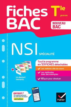 Fiches bac : spécialité NSI - Terminale générale - tout le programme en 53 fiches détachables