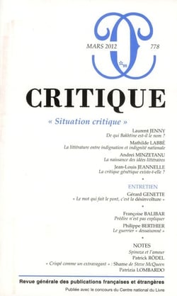 Revue Critique n.778 : sens critique