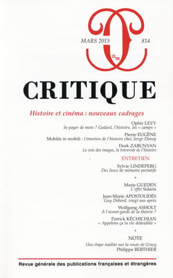 Revue Critique n.814 : histoire et cinéma : nouveaux cadrages