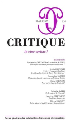 Revue Critique n.934 : In vino veritas ?