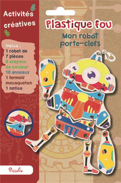 Activités créatives - plastique fou - mon robot porte-clefs