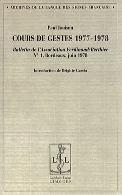 Cours de gestes (1977-1978) - bulletin de l'association Ferdinand Berthier t.1 (bordeaux, juin 1978)