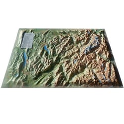 Carte en relief du Mont Blanc et sa région