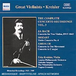 Fritz Kreisler - Intégrale Des Concertos /Vol.3