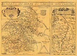 AUVERGNE ET LE BERRY EN 1592 50 CM X 38 CM
