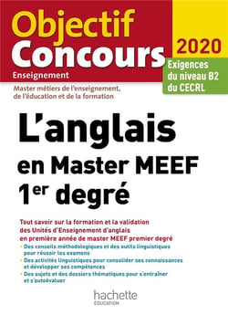 L'anglais en master meef 1er degre 2020 (édition 2020)