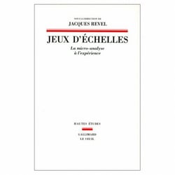 Jeux d'échelles. La micro-analyse à l'expérience