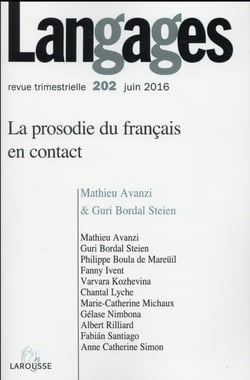 Langages n° 202 (2/2016) La prosodie du français en contact