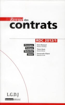 Revue des contrats n.1 : 2012