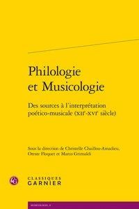Philologie et musicologie - des sources à l'interpretation poético-musicale (XIIe-XVIe siècle)