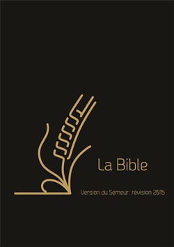 Bible du Semeur 2015, noire, cuir, tranche dorée rosée