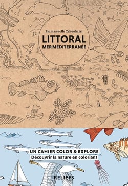 Littoral mer méditerranée - affiche à colorier