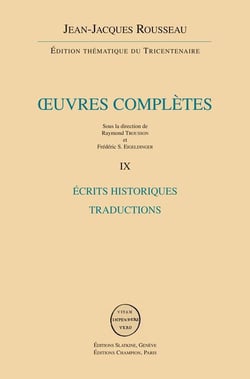 Oeuvres complètes t.9 - écrits historiques - traductions