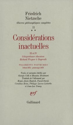 Considerations inactuelles iii et iv