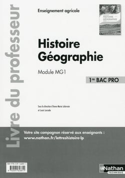 Histoire et géographie : module mg 1 - 1ere bac pro agricole - professeur - 2017