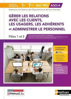 Gérer les relations avec les clients et administrer le personnel 1re terminale Bac pro : livre + licence élève (édition 2021)