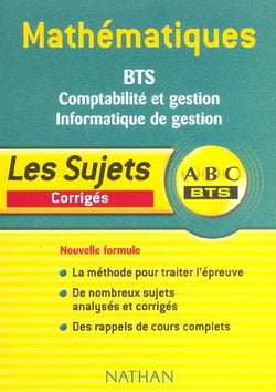 SUJET BTS EPREUVE DE MATHS
