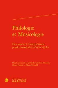 Philologie et musicologie - des sources à l'interpretation poético-musicale (XIIe-XVIe siècle)